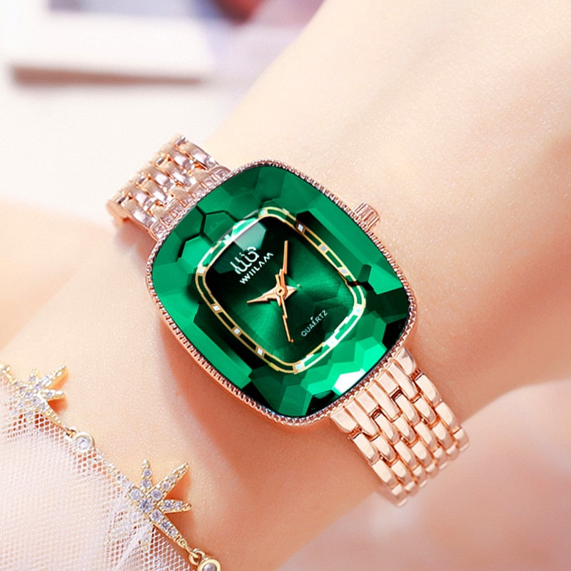 Relógio Feminino de Quartzo Diamond Verde 2022