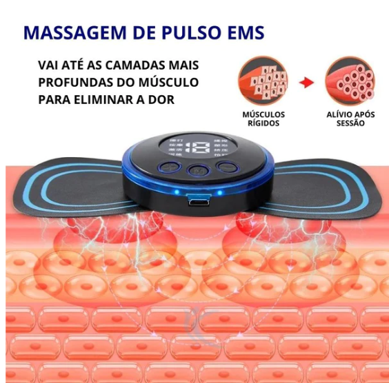 Massageador EMS adesivo - Alívio de dores e inchaço